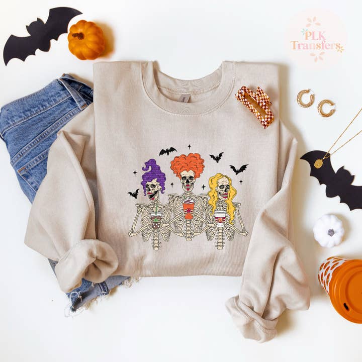 Halloween skelett | Matte Clear Film Screen Print Transfer | - FULLFÄRG för wholesale av PLK Transfers