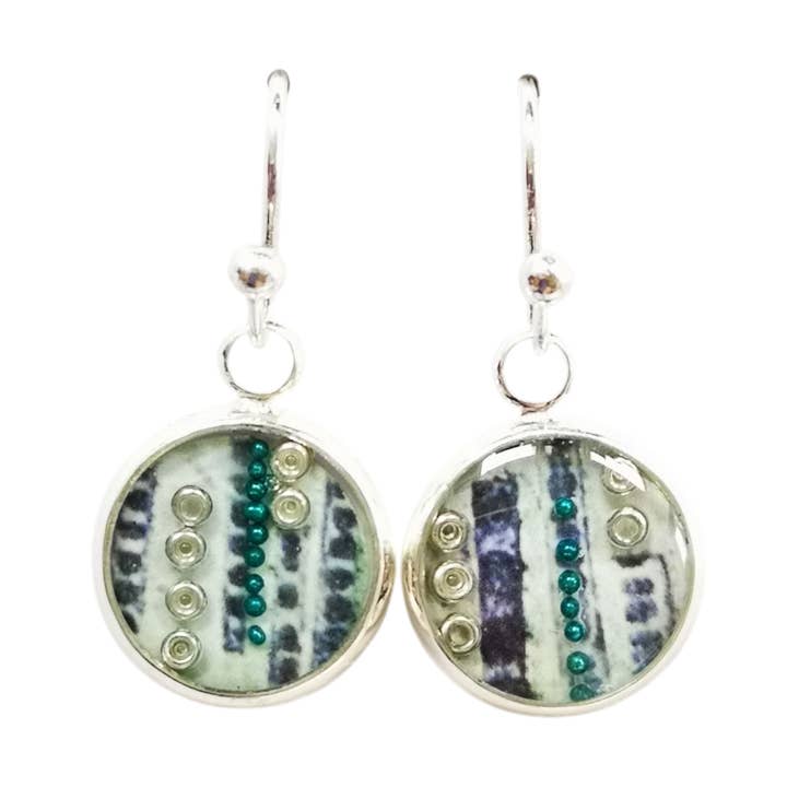 Short Drop Earrings, Sterling Silver - Blizzard for wholesale by Nimanoma