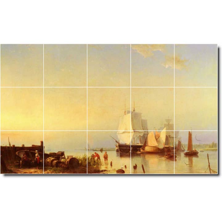 Skibe Keramiske fliser Vægmaleri PT05152 for engroshandel hos Picture-Tiles.com