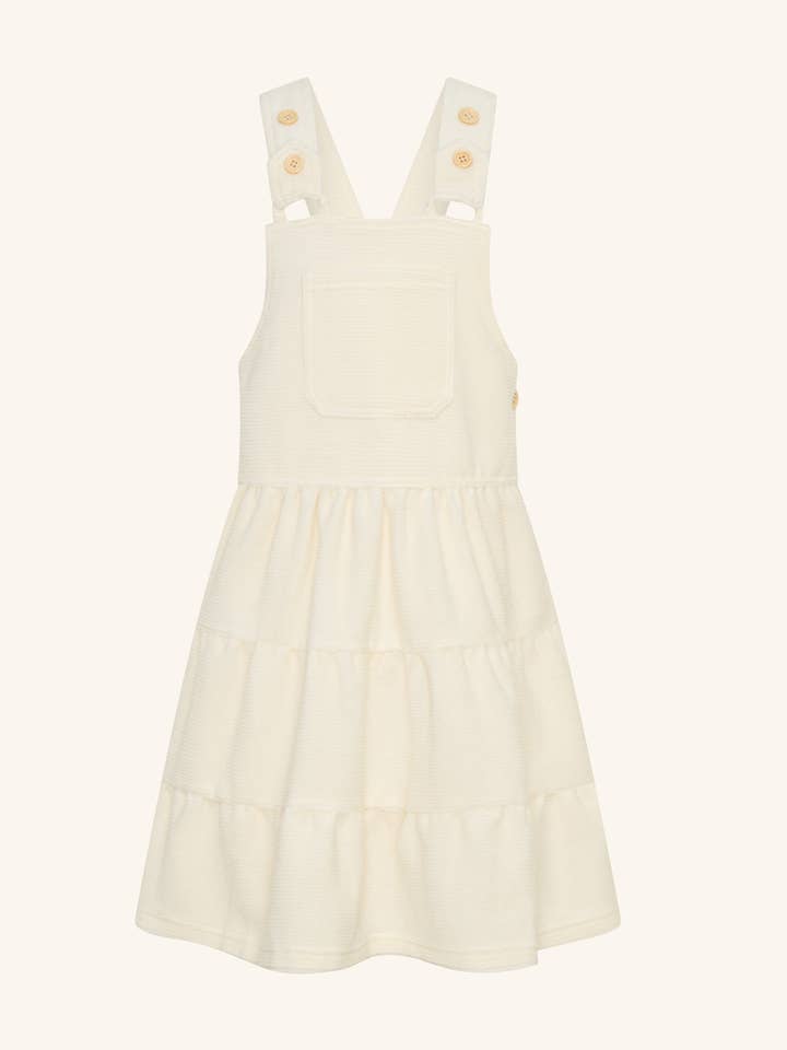 Cream Dungaree Waterfall Dress for wholesale on Faire0