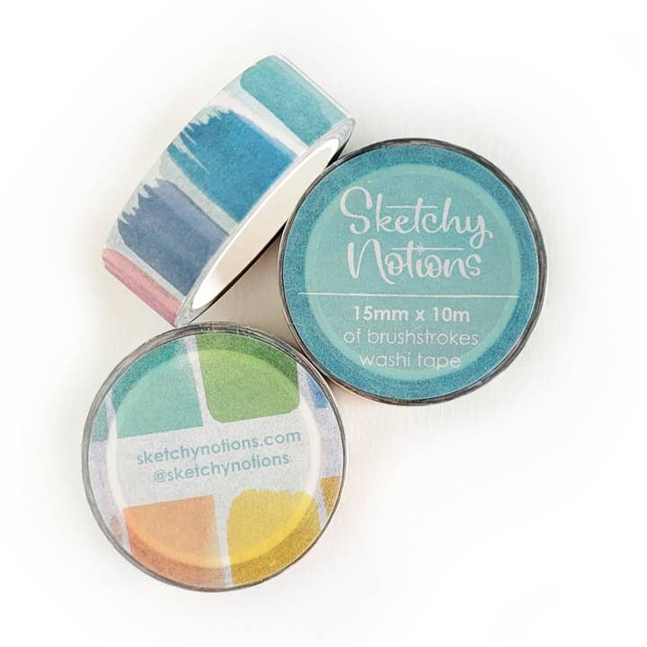 Ruban Washi Rainbow Brushstrokes - 15 mm pour la vente par Sketchy Notions