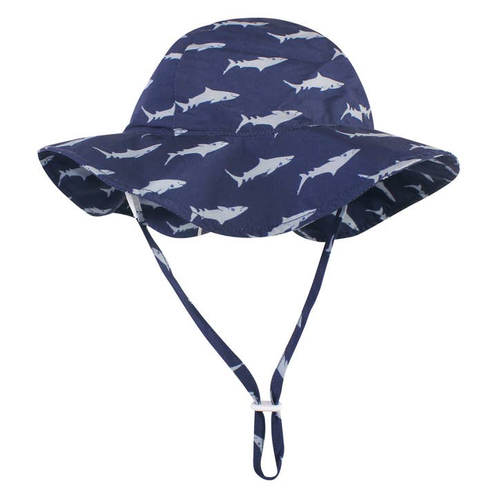 Hudson Baby Sun Protection Hat, Blue Shark for wholesale by BabyVision