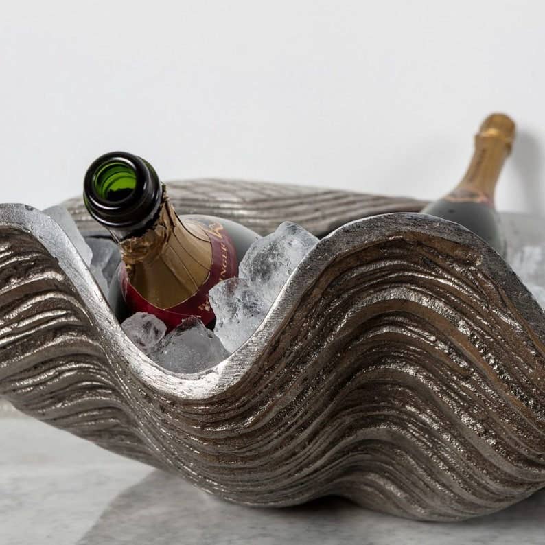 DDecorStore - Wholesale Ice Bucket - Clam shaped Wine Cooler ice bucket BIG Heavy length 26"2