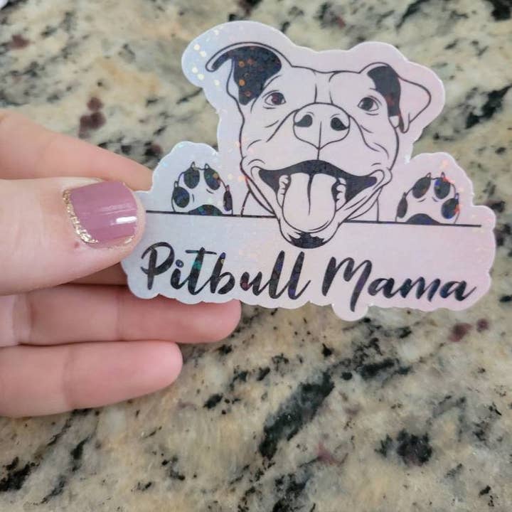 Dashmonograms – Großhandel Aufkleber – Wasserdichter Pitbull Mama-Aufkleber, wasserdichter Aufkleber, funkelnd4