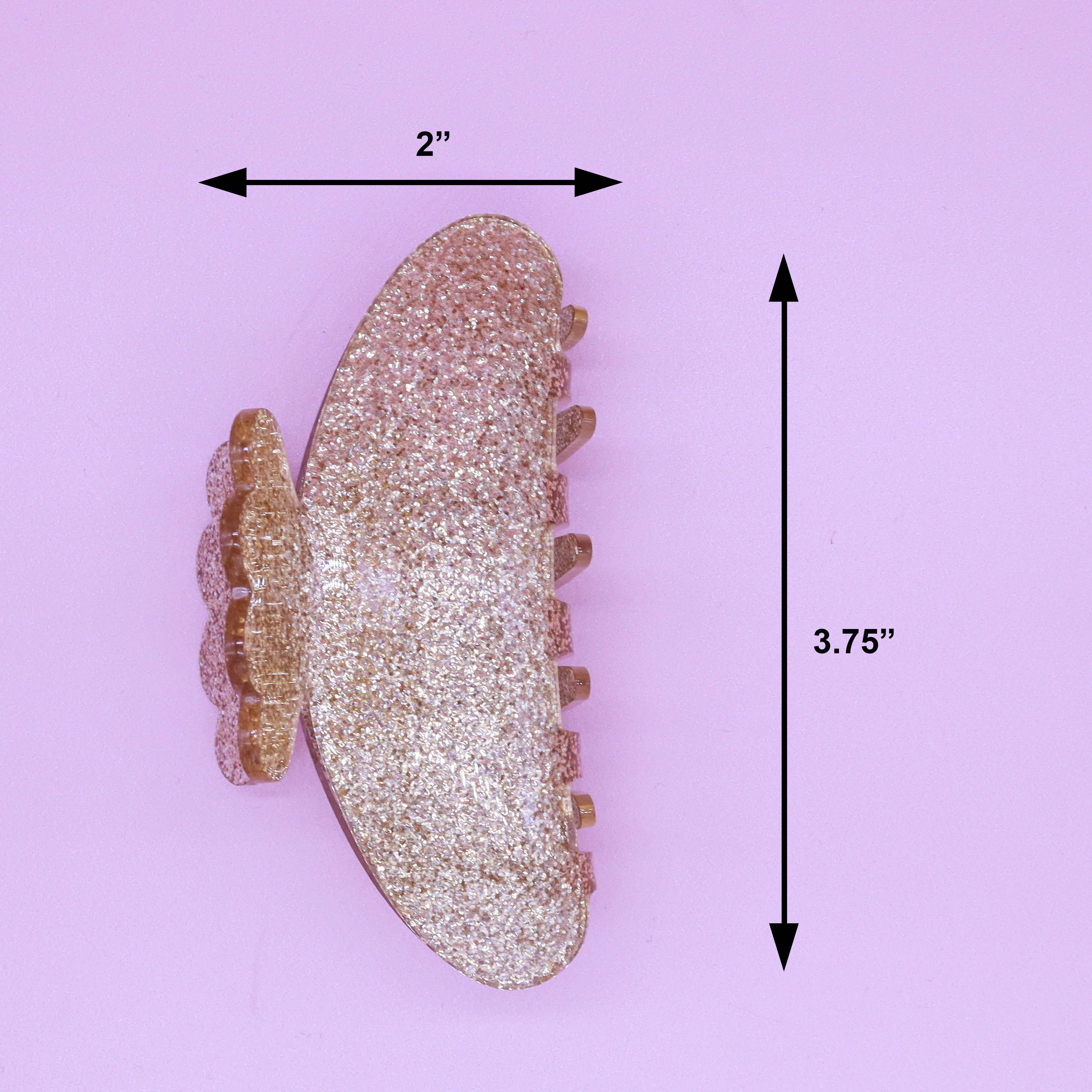 Frog Sac - Wholesale Hair Clip - Women's - Medium Round Glitter Hair Claw Clip6