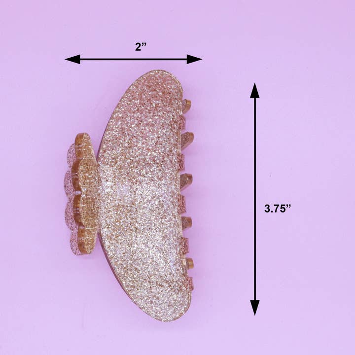 Frog Sac - Wholesale Hair Clip - Women's - Medium Round Glitter Hair Claw Clip6