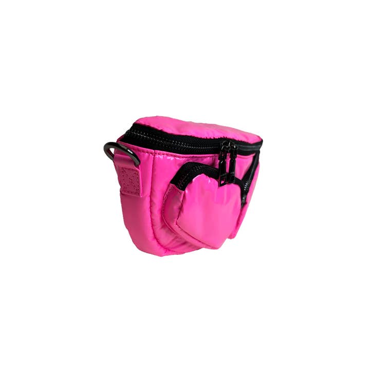AHDORNED – Großhandel Bauchtasche – Damen – Rachel Puffy Tragetasche/Hüfttasche mit zwei Taschen und schwarzem Kunstharz Cha
