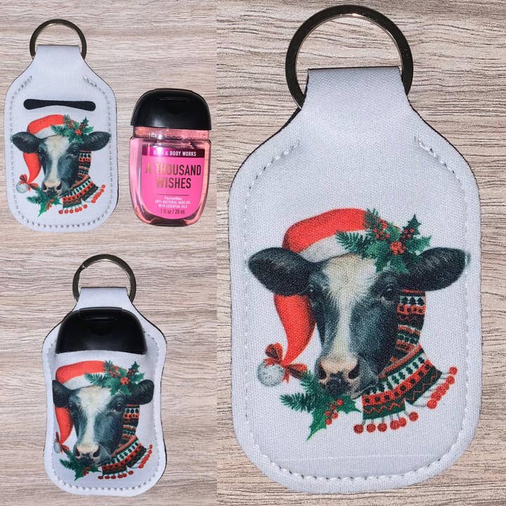 Porta disinfettante per le mani della mucca Holidays Christmas per la vendita all'ingrosso da parte di Stand Tall Giraffe Crafts