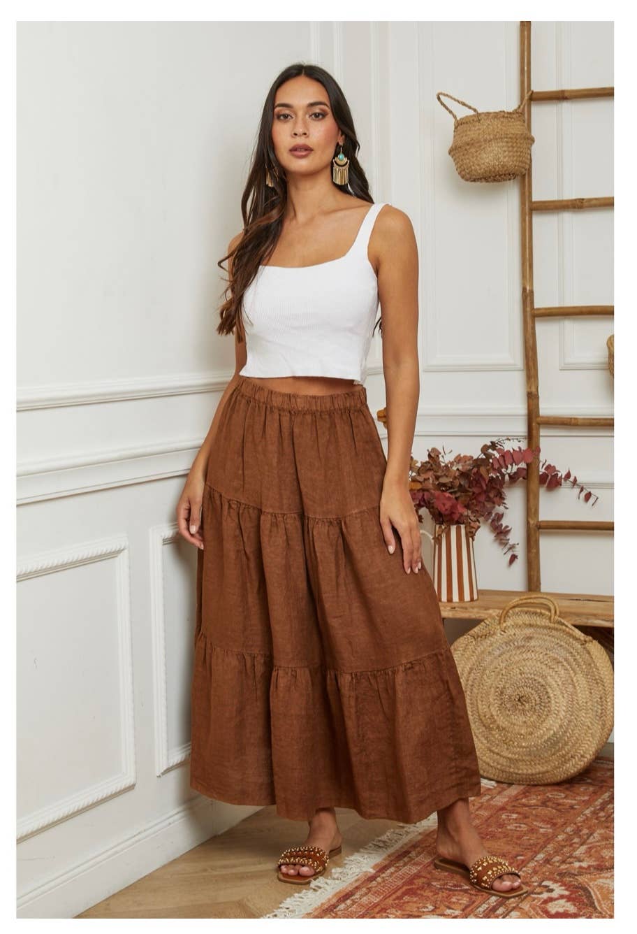 LÉA & LUC - Wholesale Skirt - Women's - 100% Linen Skirt REF. 834813