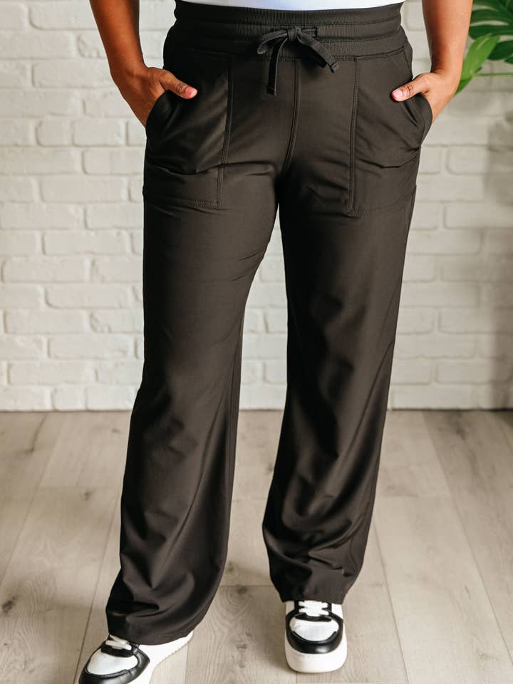 Runner's High Drawstring Joggers in Black for wholesale by Bella Nova Style Co