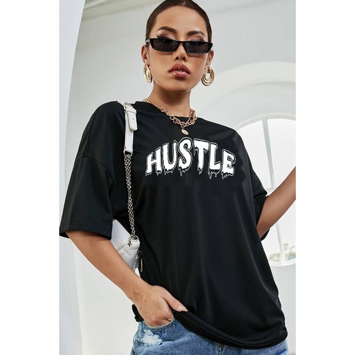 CAMISETA DE MUJER HUSTLE GRAPHIC para venta al por mayor de crashangel.us