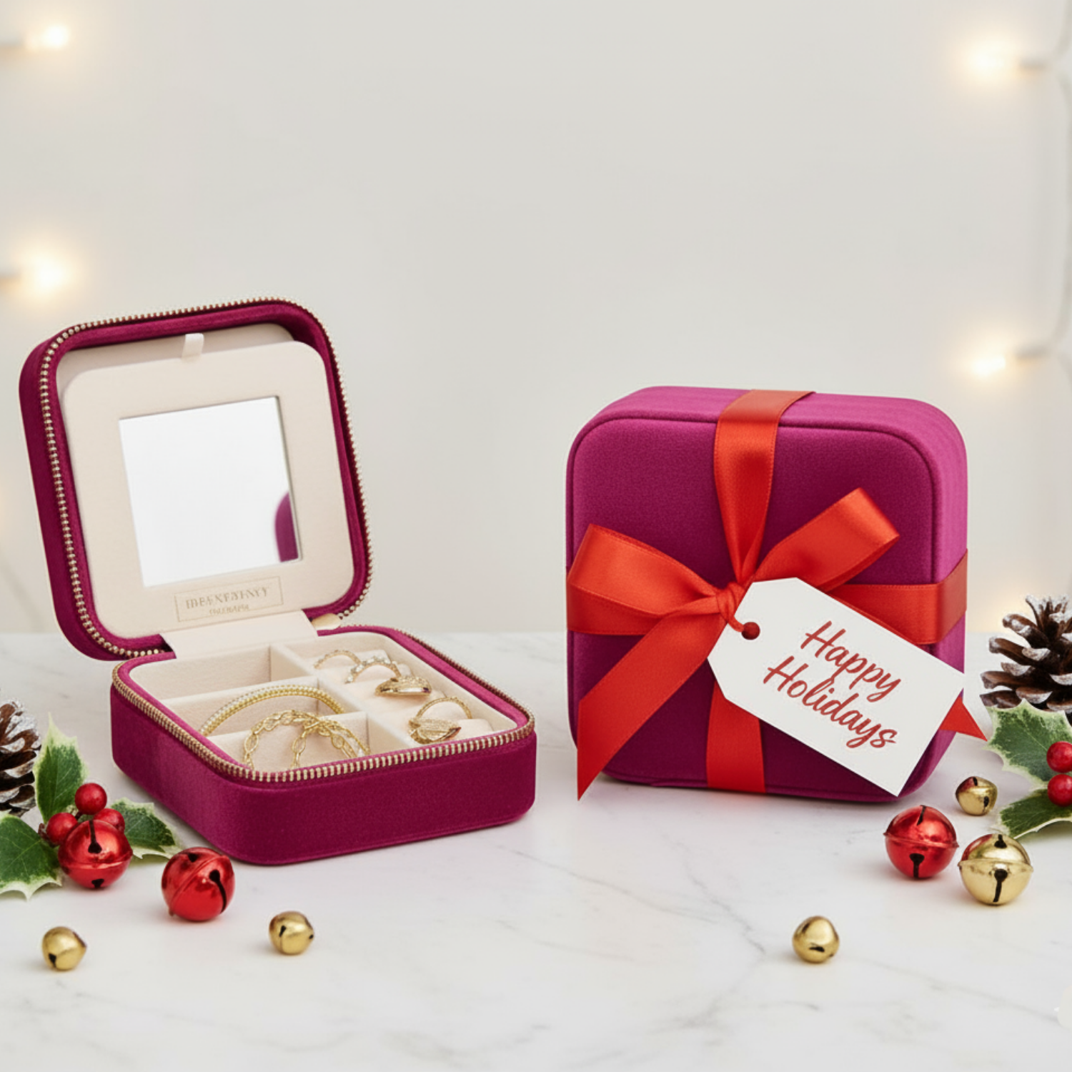 Benevolence LA - Wholesale Jewelry Box/Organizer - Plush Velvet Square Jewelry Box21