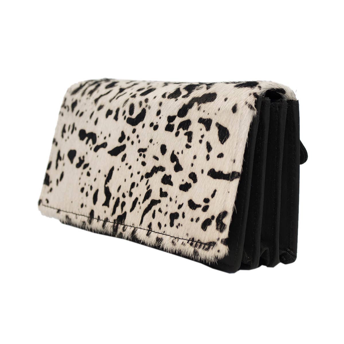 Arrigo - Wholesale Wallet - Women's - Leather Ladies Wallet RFID Black Leather Animal Print Fur18