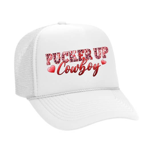 Pucker Up Cowboy - Valentines Day Trucker Hat for wholesale by The Candy Collections