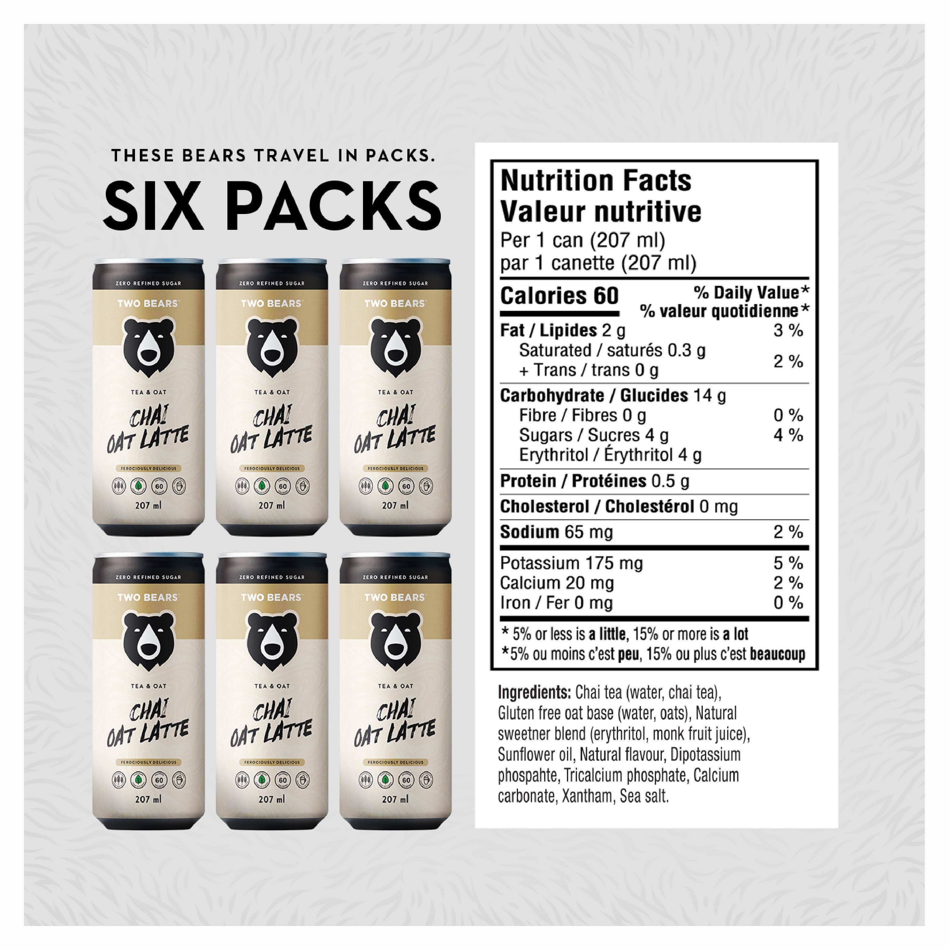 Two Bears - Vendita all'ingrosso Tè freddo - Latte di tè chai con avena montata (207 ml)2