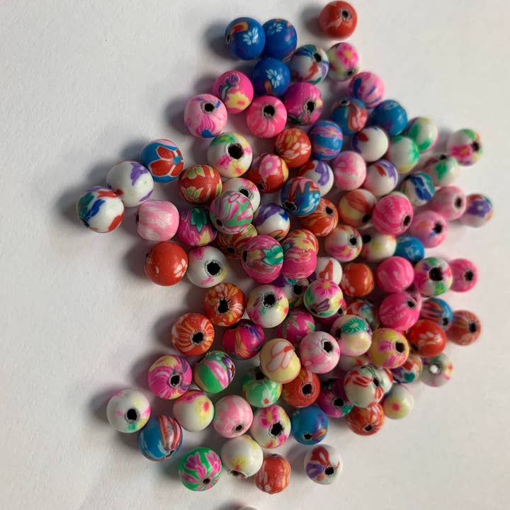 The Bead Bazaar - Wholesale Beads - 100 Bright Flower Beads, 90's Boho Accent Flower Beads, Colo4