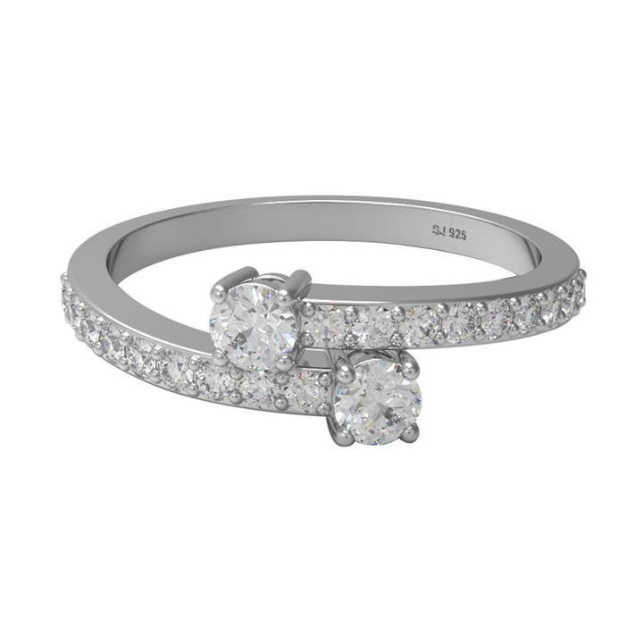 0.47 Ctw Round Shape Moissanite 925 Sterling Silver Ring for wholesale by Star Joya