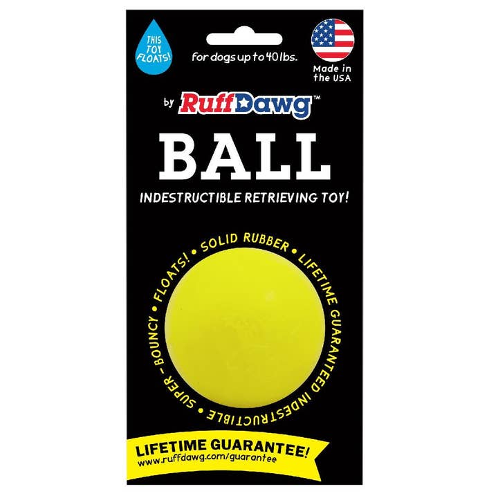 Playful Tail - Wholesale Pet Fetch Ball - Dog - Ruff Dawg Indestructible Ball Tough Dog Chew Toy, Assorted (Multiple Sizes Available)