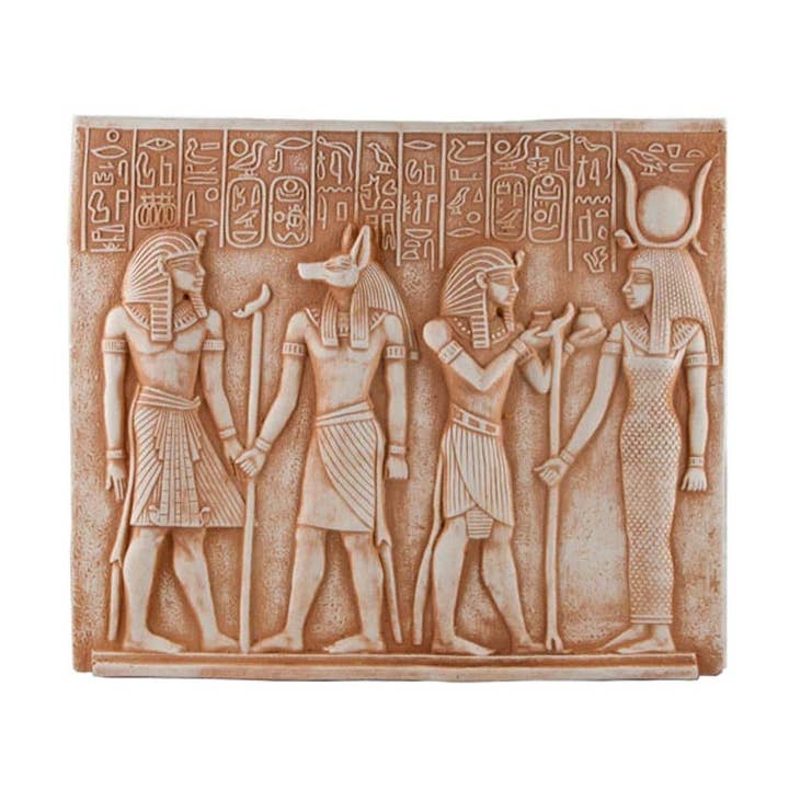 Discoveries, Inc. - Vente Plaque murale - Plaque égyptienne Anubis et Isis - 10"