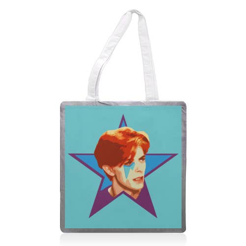 Sacos de tote 'STARMAN - TURQUOISE' por atacado de ART WOW