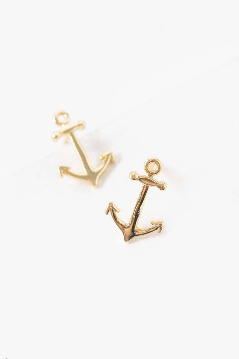 Lovoda - Wholesale Stud/Post Earrings - Anchor Earrings (18K Rose & 24K Gold)6
