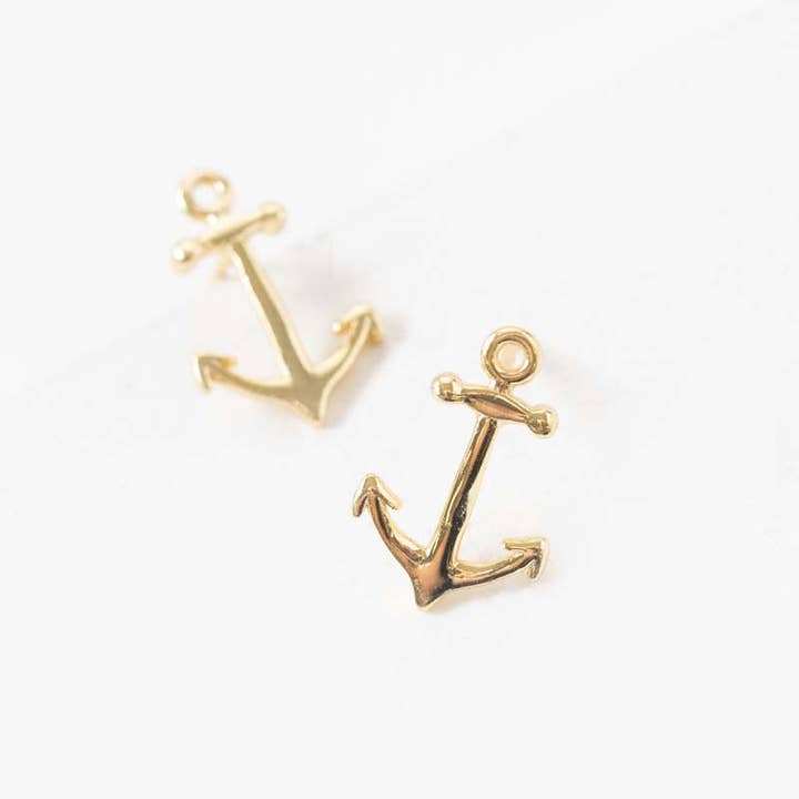 Lovoda - Wholesale Stud/Post Earrings - Anchor Earrings (18K Rose & 24K Gold)6