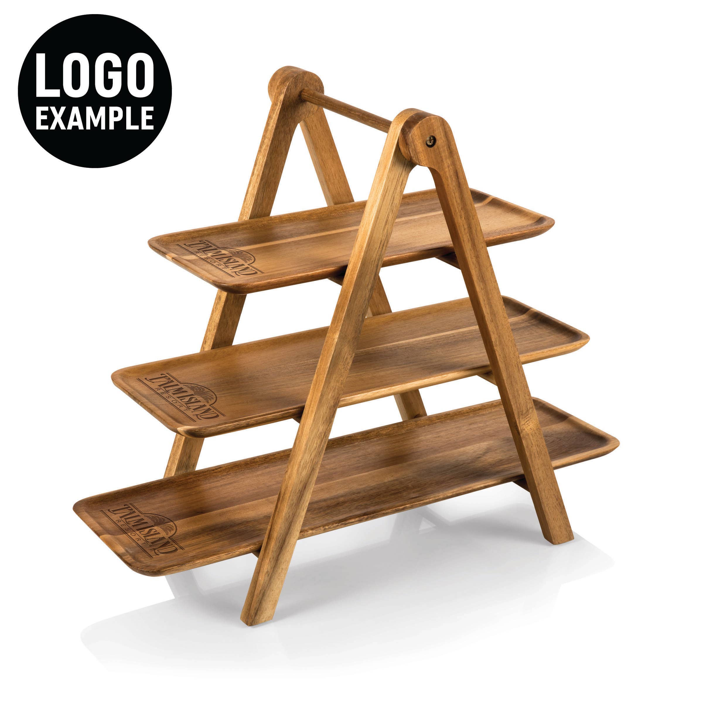 Acacia Wood Serving Ladder - 3 Tiered Serving Station for wholesale on Faire4