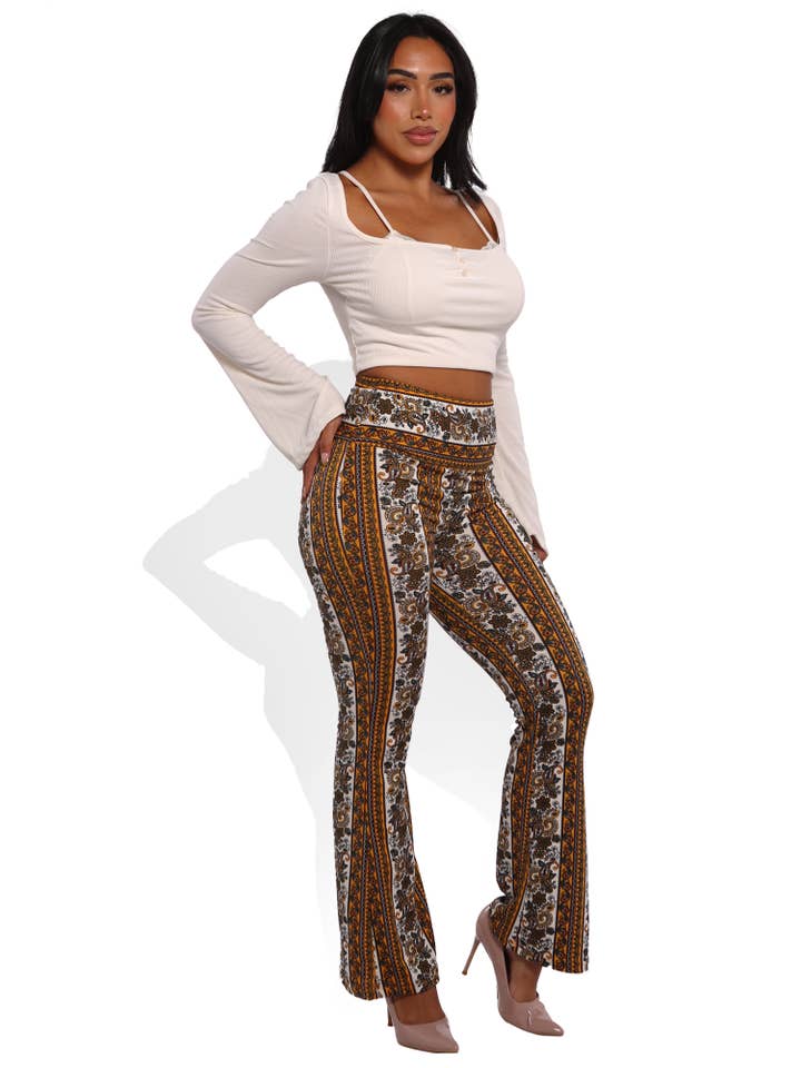 REDFINCH APPAREL INC - Wholesale Pants - Women's - Womens High Waist Soft Brushed Flare Pants1