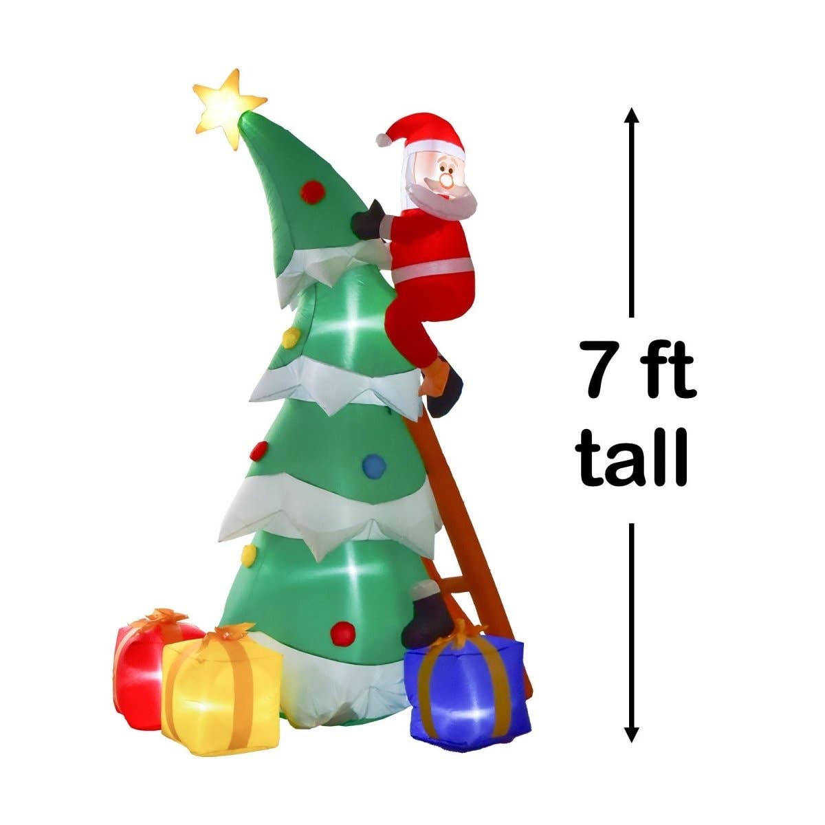 Presence - Wholesale Inflatables - 7-FT Christmas Inflatable: Santa Climbing with Tree1