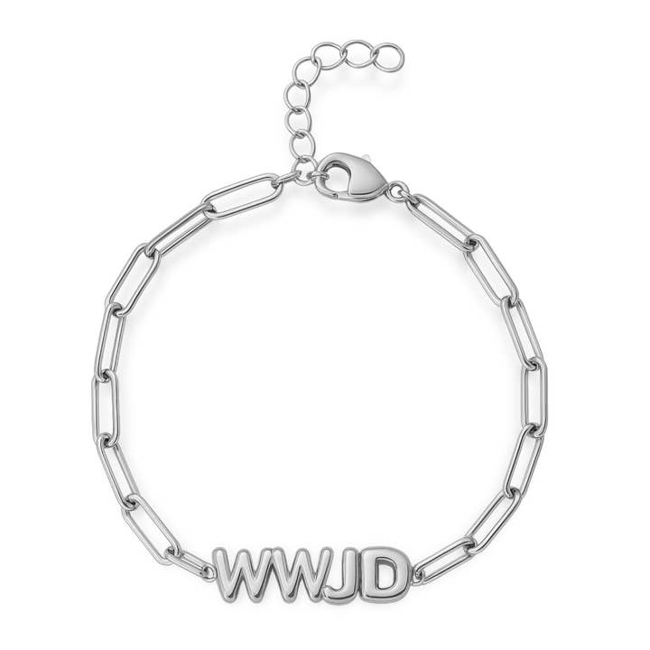 AMADI Jewelry - Wholesale Link & Chain Bracelet - WWJD Paperclip Bracelet in Gold and Silver2