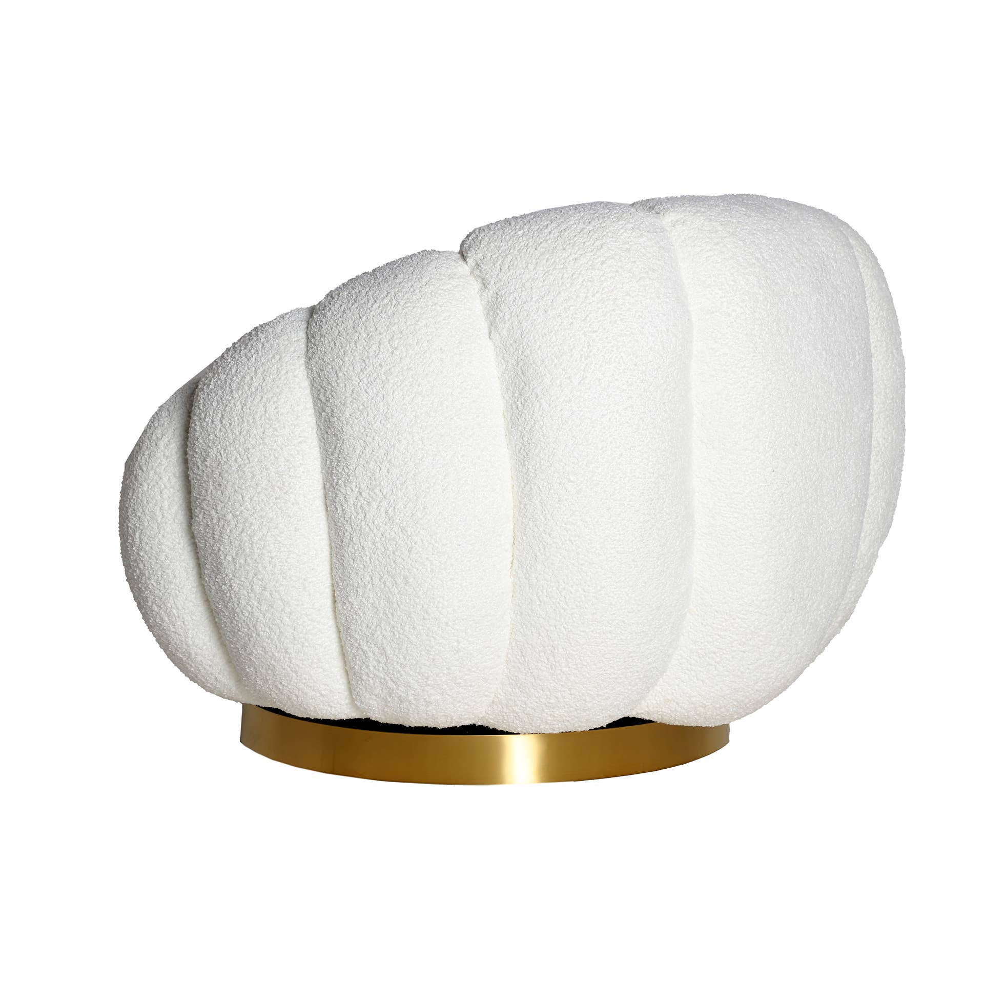 Kodu - Wholesale Chair - Bouclé cotton swivel armchair in white3