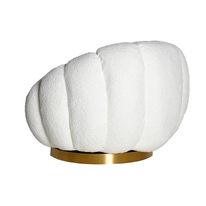 Kodu - Wholesale Chair - Bouclé cotton swivel armchair in white3