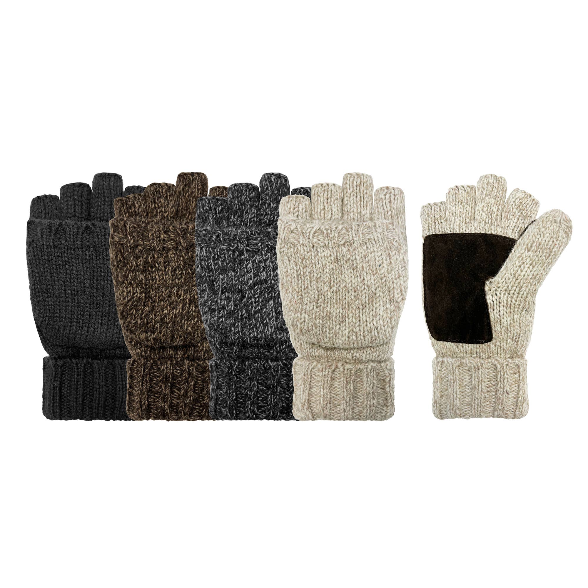 Grand Sierra - Wholesale Gloves - Men's - Mens Marled Ragg Wool Glomitt - 890920
