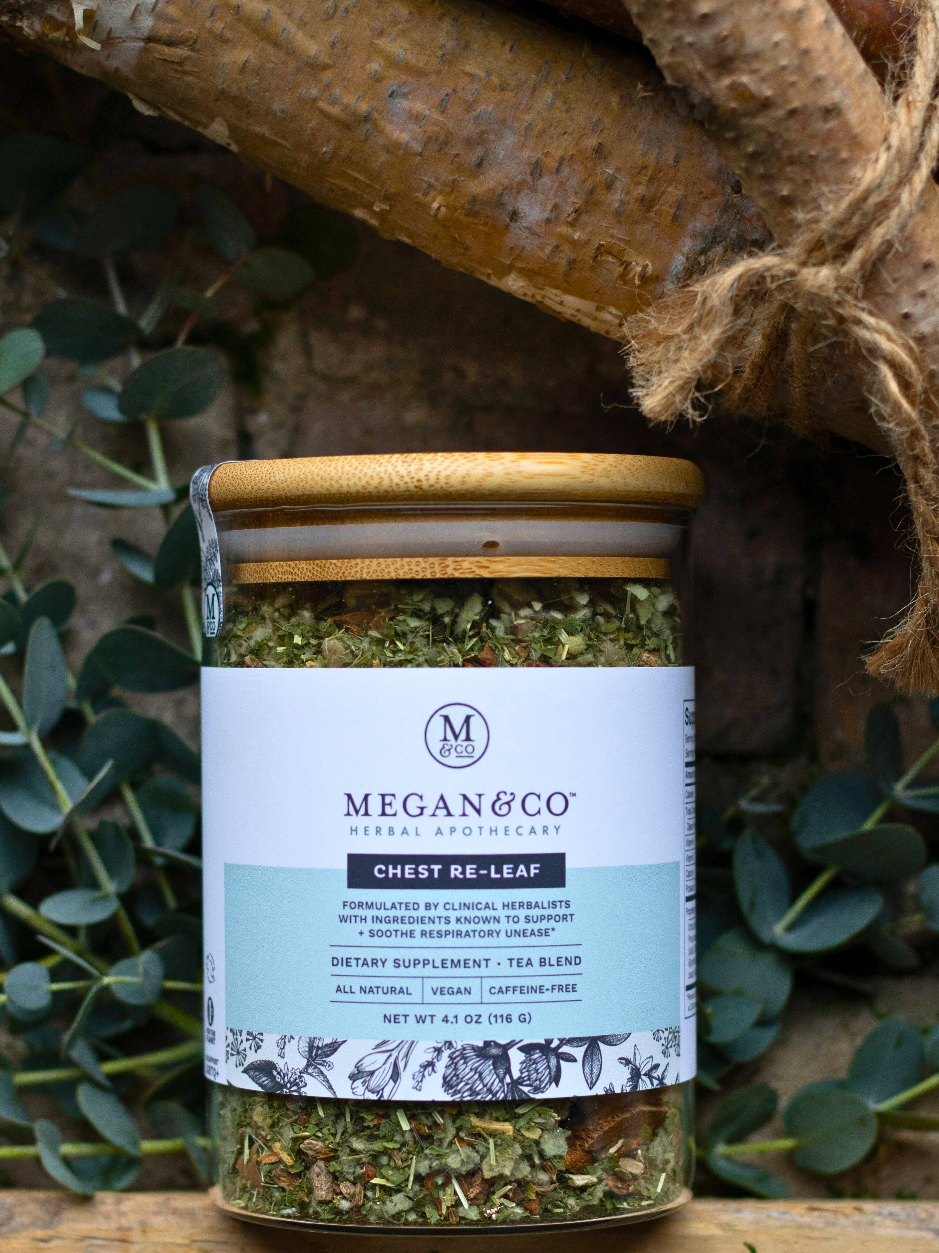 MEGAN & CO. Herbal Apothecary - Wholesale Health/Detox Tea - Chest Re-Leaf Tea Blend (116g) – Support + Soothe3