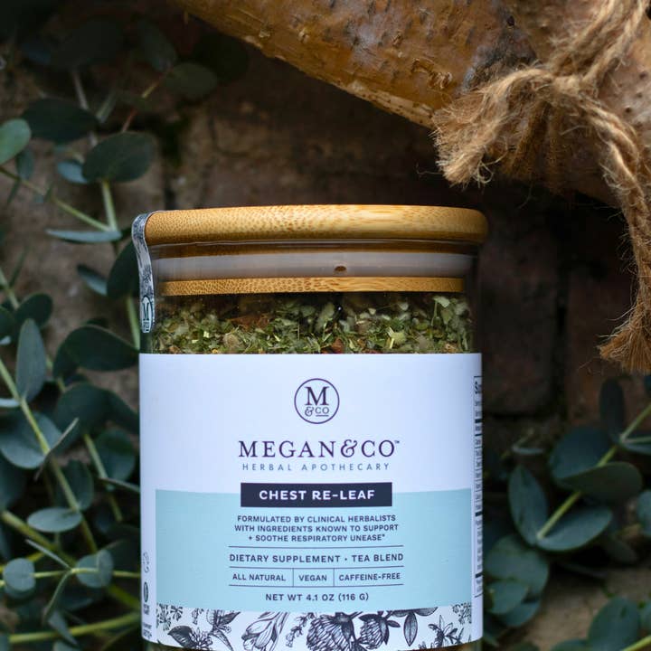 MEGAN & CO. Herbal Apothecary - Wholesale Health/Detox Tea - Chest Re-Leaf Tea Blend (116g) – Support + Soothe3