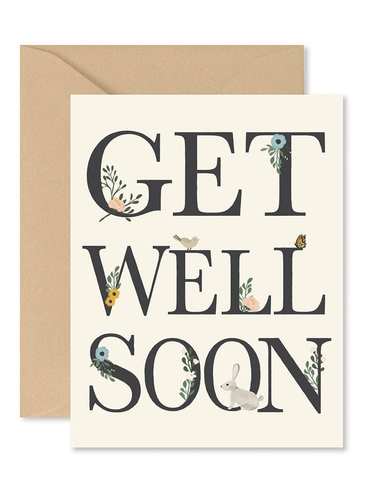 Get Well Soon Floral Greeting Card for wholesale by Ginger P. Designs