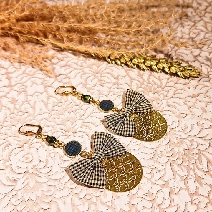 Boucles bohème tartan noeud carreaux pour la vente par Lydée Déco