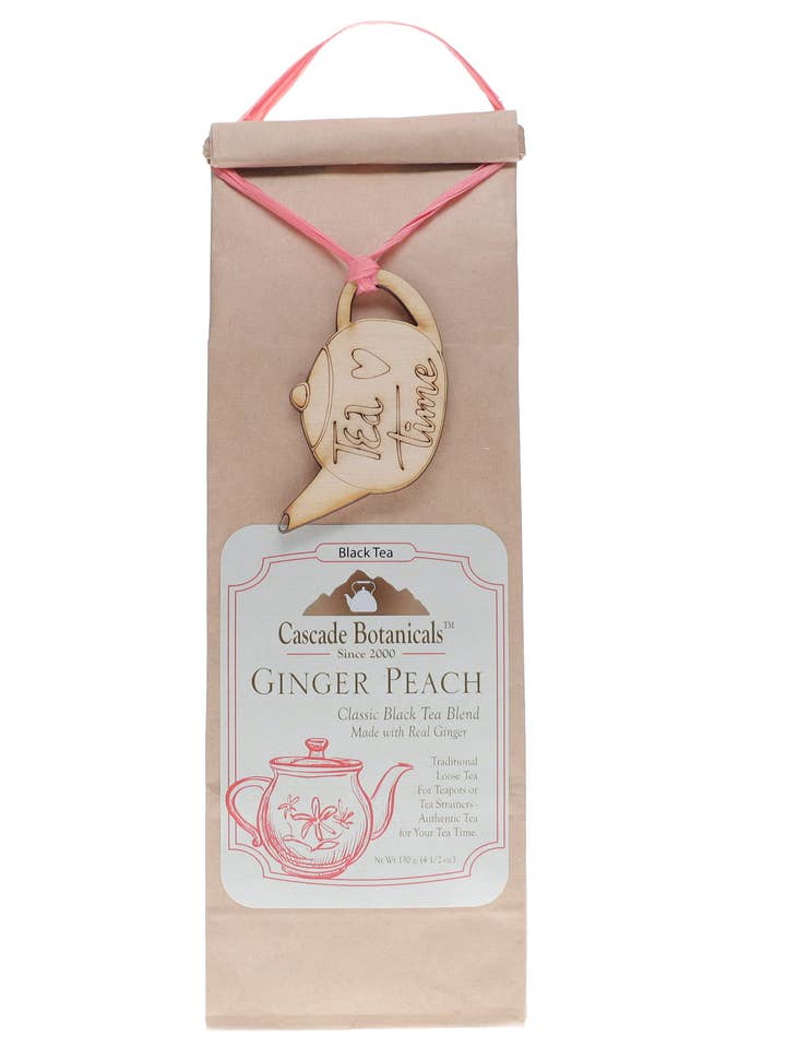 Ginger Peach Black Tea Loose Pack for wholesale by Cascade Teas & Botanicals