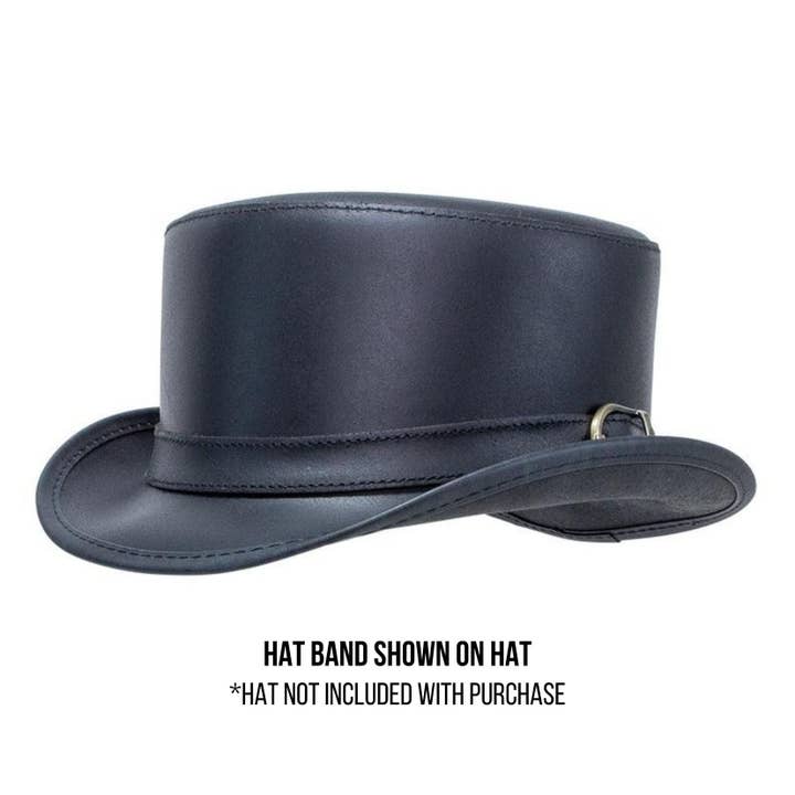 American Hat Makers – Großhandel Gürtel – Unisex – Hutband aus Rindsleder - Stil Carriage Schwarz