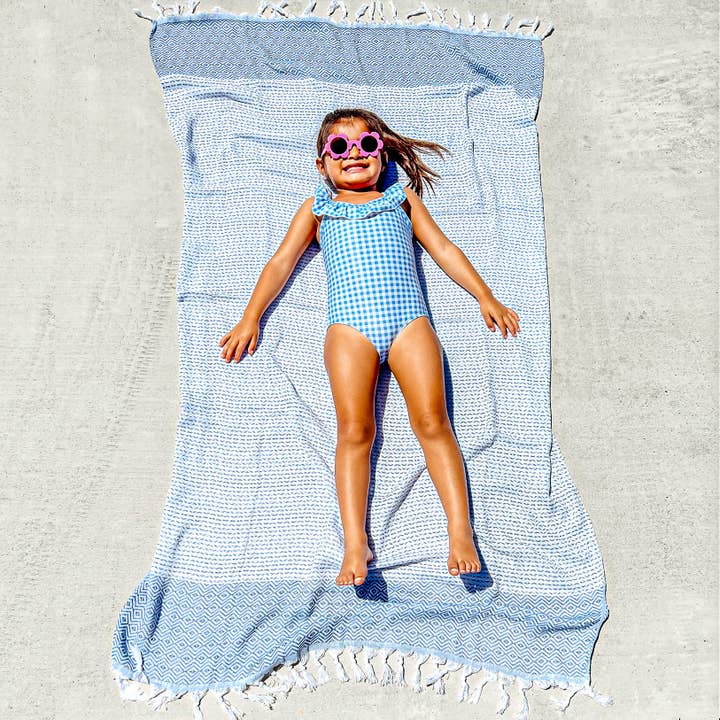 Blue Turkish Beach Towels or Decorative Towels Handmade for wholesale by Gia Roma
