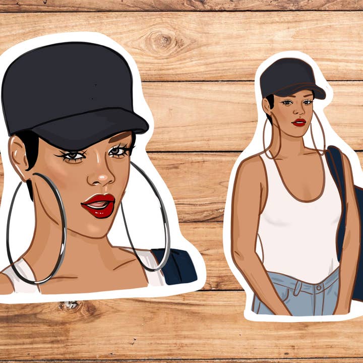 Rihanna Funny Vinyl Sticker, Waterproof for wholesale by Cocollama Design