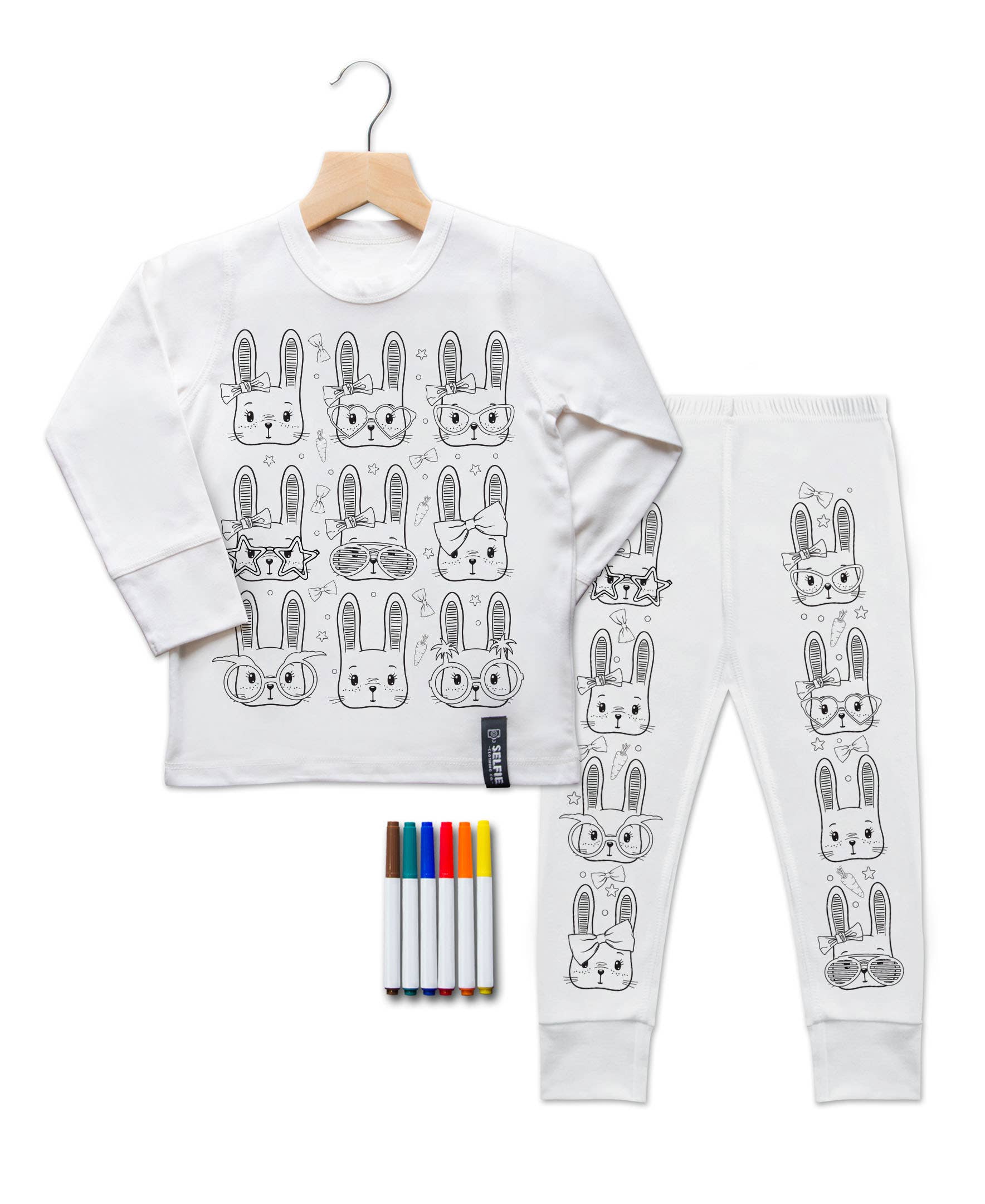 Selfie Craft Co – wholesale Sleepwear set – Kids – Funny Bunny Colour In Pyjamas (NOT AVAILABLE IN USA)2