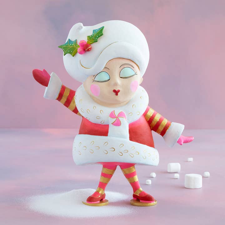 Mini Madame Noel Tabletop, Red, Fiber Pulp, 18” for wholesale by Glitterville