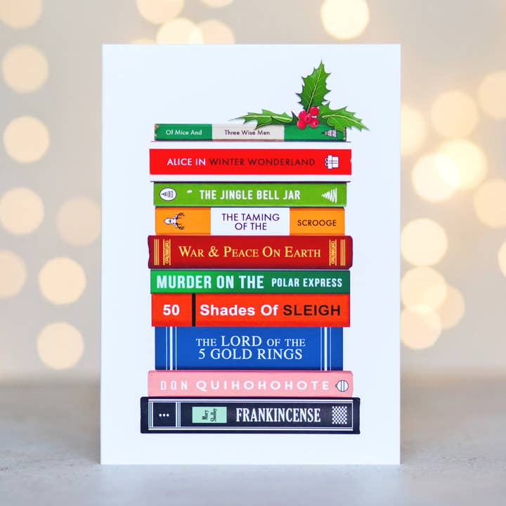 Funny Book Puns Christmas Card for wholesale by Of Life & Lemons