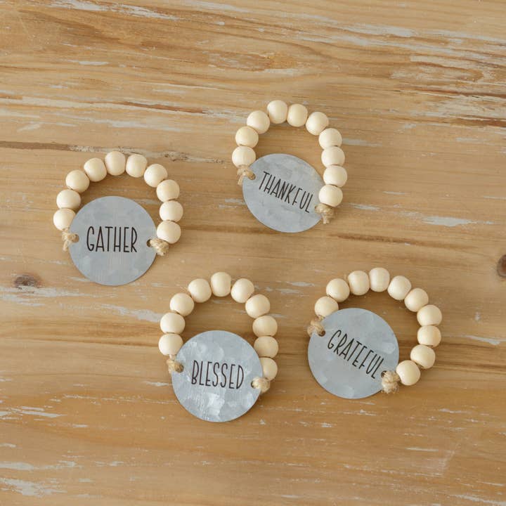 Audrey's Home & Gift – wholesale Napkin ring – Napkin Rings - Blessed, Thankful, Gather, Grateful