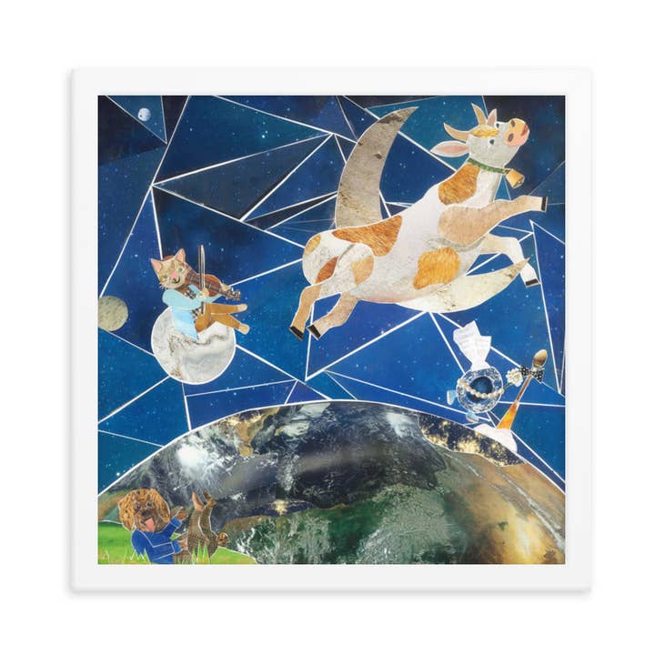 more the merrlier - Wholesale Art Print - Hey Diddle Diddle Collage Art Nursery Print10