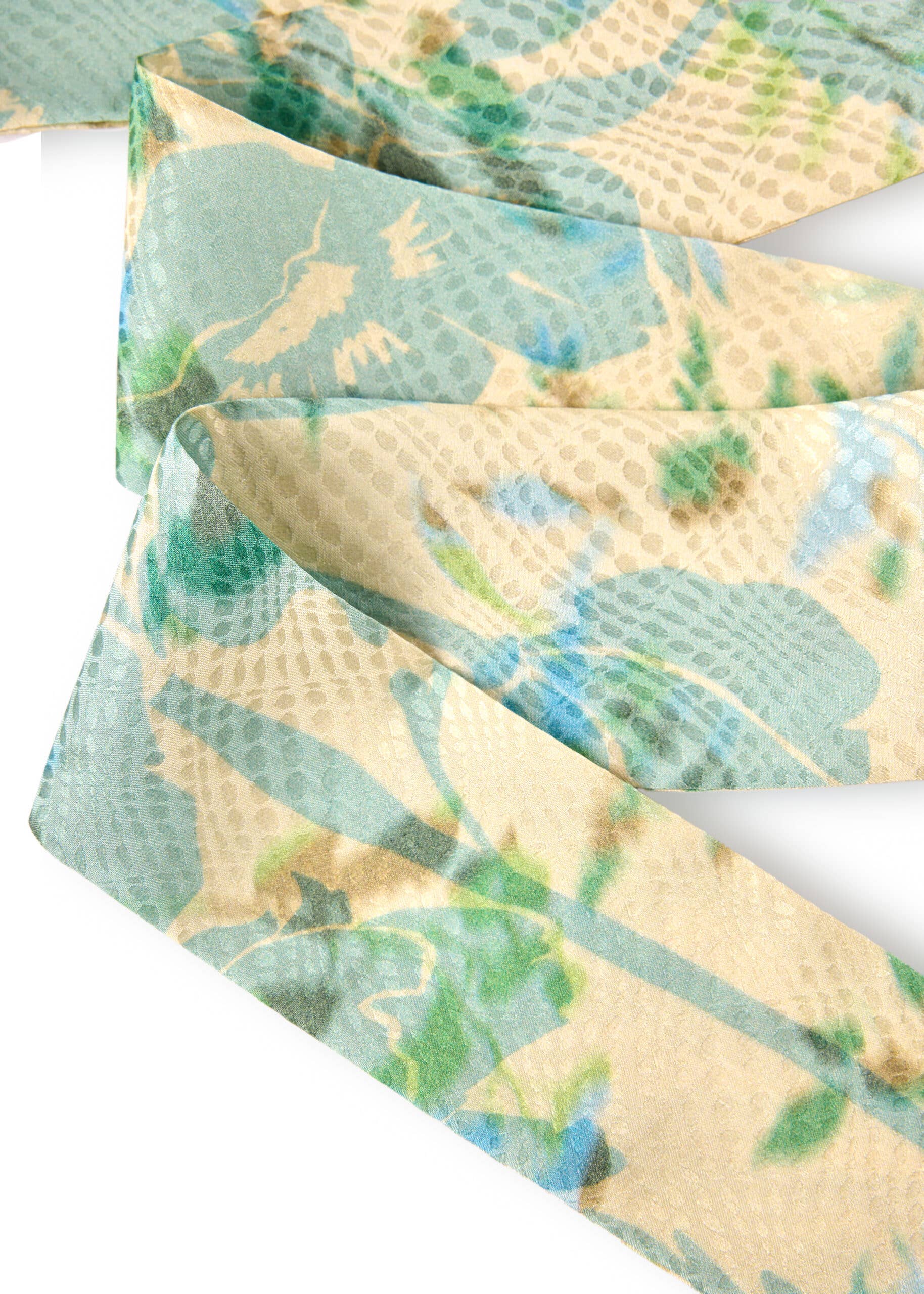 ASYII - Wholesale Scarf - Women's - Printed Floral Jacquard Silk Ribbon3
