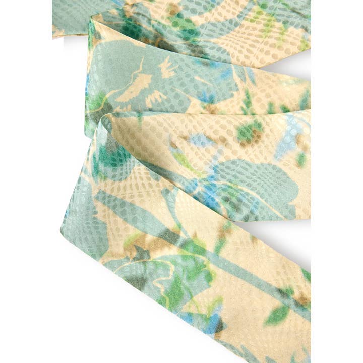 ASYII - Wholesale Scarf - Women's - Printed Floral Jacquard Silk Ribbon3