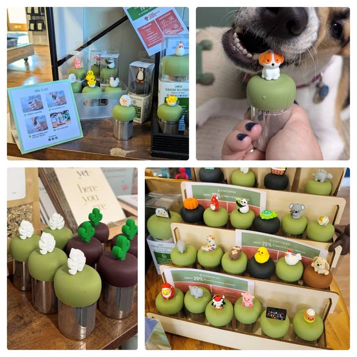 Float2infuse Tea Infuser – Coador/infusor de chá por atacado – Lua Crescente Floral de Marfim | Infusor de Chá Flutuante | Base Verde14