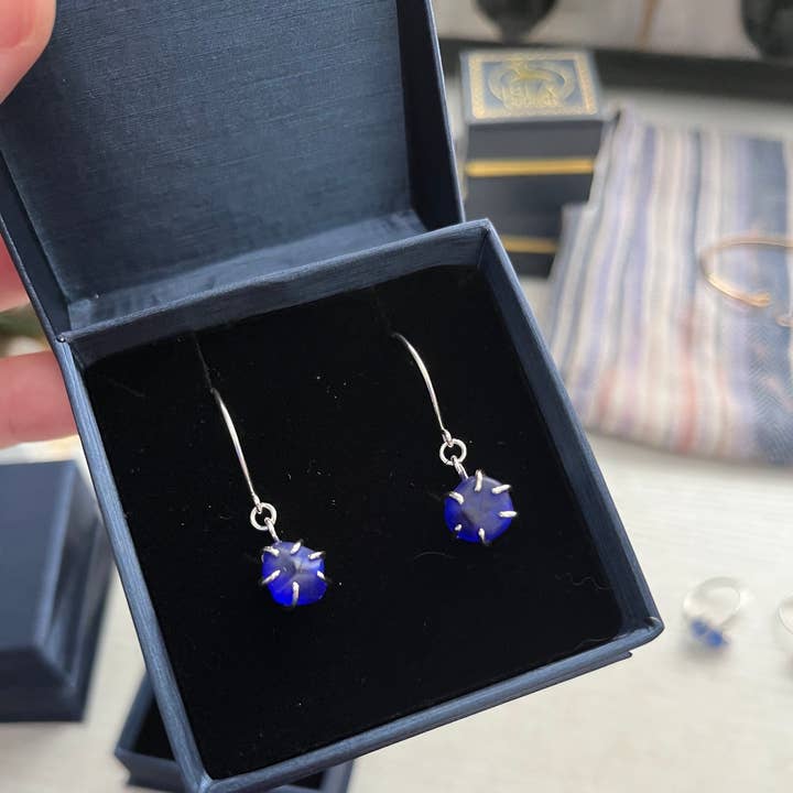 Sterling Silver Seaglass Drop Earrings for wholesale by Isla Oddball